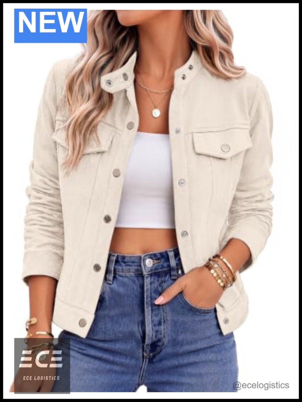 Faux Suede Cropped Jacket Snap Button Casual Fall Layer